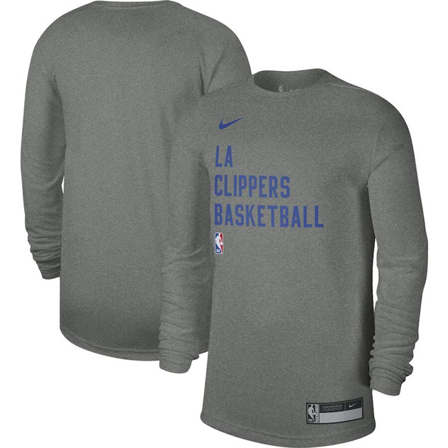 Men's Los Angeles Clippers Heather Gray 2023/24 Legend On-Court Practice Long Sleeve T-Shirt